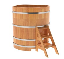 Купель угловая, сращенные ламели из лиственницы, 1.19x1.19 H1.4