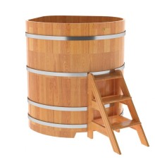 Купель угловая, сращенные ламели из лиственницы, 1.19x1.19 H1.4