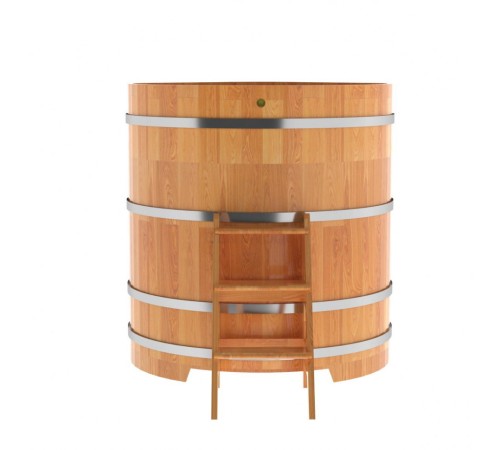 Купель угловая, сращенные ламели из лиственницы, 1.19x1.19 H1.4