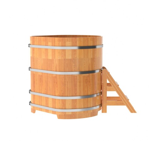 Купель угловая, сращенные ламели из лиственницы, 1.19x1.19 H1.4