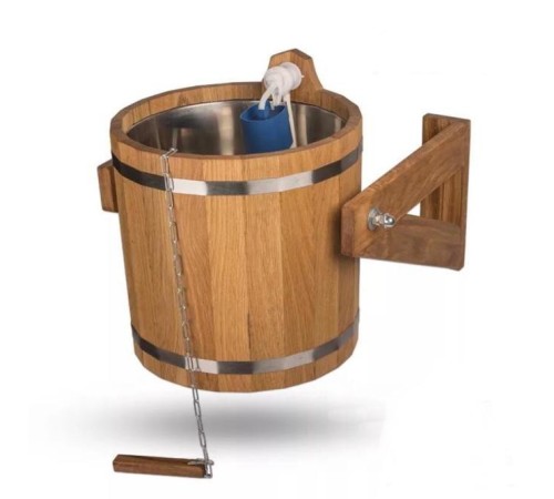 Обливное устройство из дуба в масле с нержавеющей вставкой 12 л