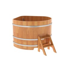 Купель угловая, сращенные ламели из лиственницы, 1.37x1.37 H1