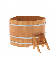 Купель угловая, сращенные ламели из лиственницы, 1.37x1.37 H1