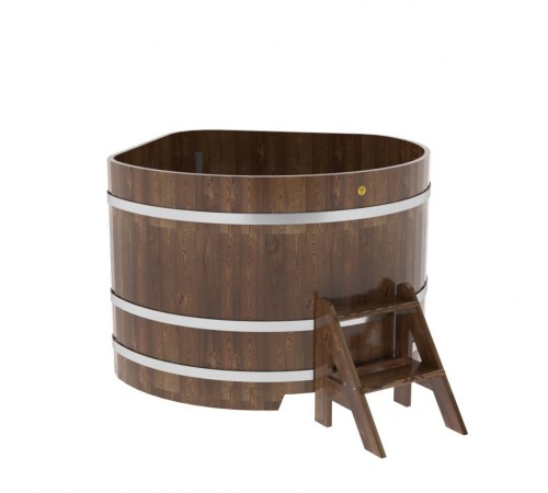 Купель угловая, сращенные ламели из лиственницы, 1.37x1.37 H1