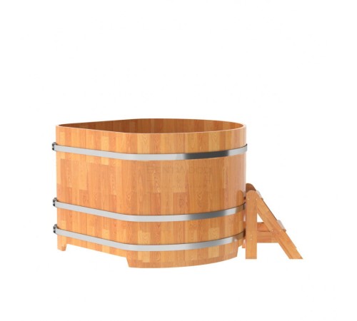 Купель угловая, сращенные ламели из лиственницы, 1.37x1.37 H1