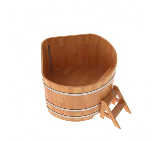 Купель угловая, сращенные ламели из лиственницы, 1.37x1.37 H1