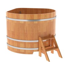 Купель угловая, сращенные ламели из лиственницы, 1.37x1.37 H1.1