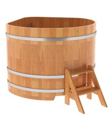 Купель угловая, сращенные ламели из лиственницы, 1.37x1.37 H1.1