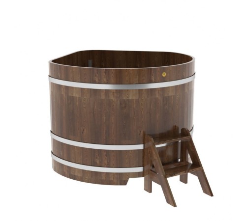 Купель угловая, сращенные ламели из лиственницы, 1.37x1.37 H1.1