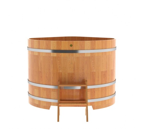 Купель угловая, сращенные ламели из лиственницы, 1.37x1.37 H1.1