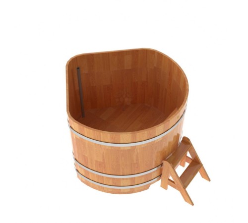 Купель угловая, сращенные ламели из лиственницы, 1.37x1.37 H1.1