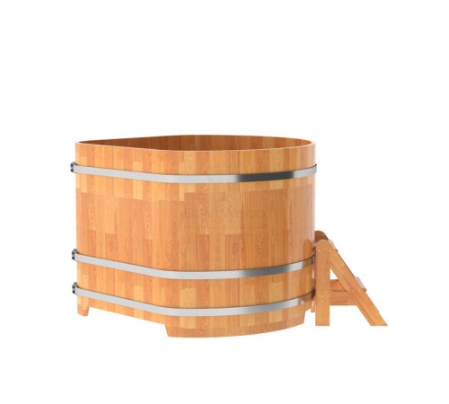 Купель угловая, сращенные ламели из лиственницы, 1.37x1.37 H1.1