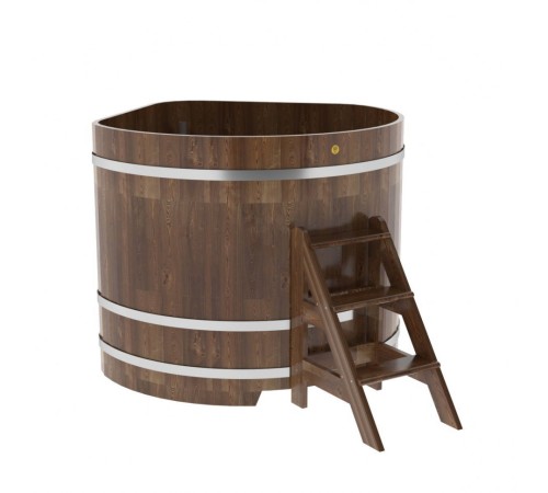 Купель угловая, сращенные ламели из лиственницы, 1.37x1.37 H1.2