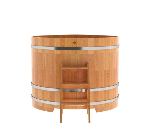 Купель угловая, сращенные ламели из лиственницы, 1.37x1.37 H1.2