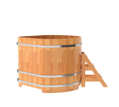 Купель угловая, сращенные ламели из лиственницы, 1.37x1.37 H1.2