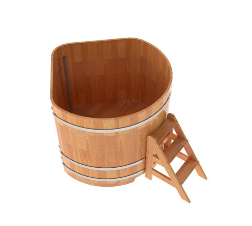 Купель угловая, сращенные ламели из лиственницы, 1.37x1.37 H1.2