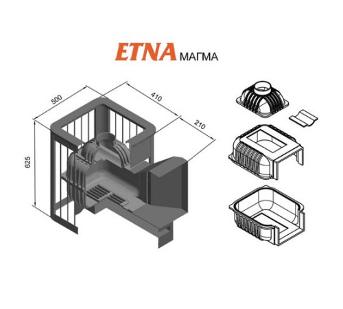 Печь для бани ЭТНА Магма 24 (Панорама)