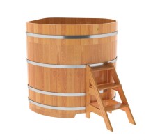 Купель угловая, сращенные ламели из лиственницы, 1.37x1.37 H1.4