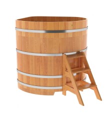Купель угловая, сращенные ламели из лиственницы, 1.37x1.37 H1.4