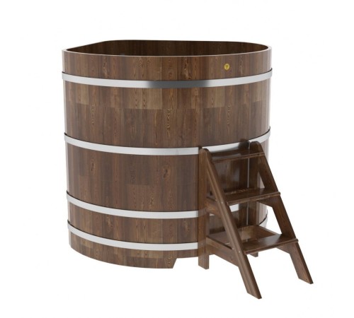 Купель угловая, сращенные ламели из лиственницы, 1.37x1.37 H1.4