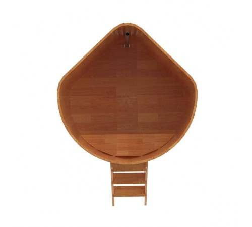 Купель угловая, сращенные ламели из лиственницы, 1.37x1.37 H1.4