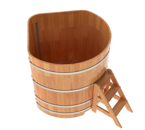 Купель угловая, сращенные ламели из лиственницы, 1.37x1.37 H1.4