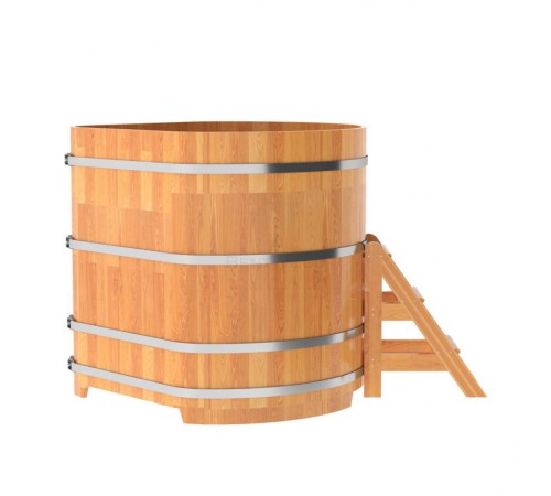 Купель угловая, сращенные ламели из лиственницы, 1.37x1.37 H1.4