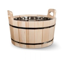 Шайка для бани и сауны Липа с нержавеющей вставкой 15 л