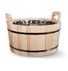 Шайка для бани и сауны Липа с нержавеющей вставкой 15 л