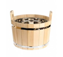 Шайка для бани из липы 7 л (с нержавеющей вставкой)