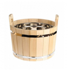 Шайка для бани из липы 7 л (с нержавеющей вставкой)