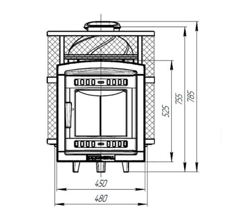 Печь банная Атмосфера М сетка нержавеющая