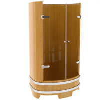 Душевая кабина Bentwood из натуральной лиственницы премиум со стеклянными дверцами