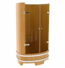 Душевая кабина Bentwood из натуральной лиственницы премиум со стеклянными дверцами