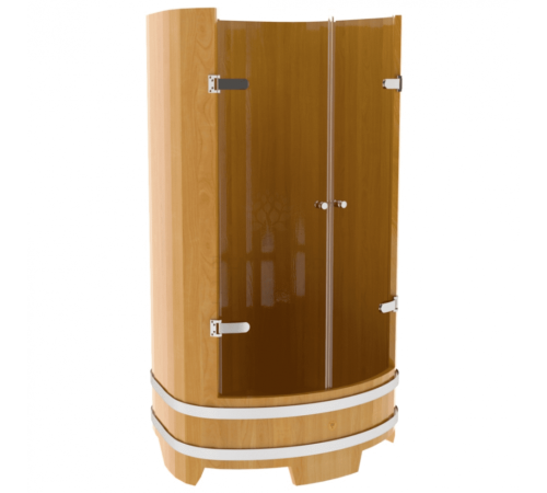 Душевая кабина Bentwood из натуральной лиственницы премиум со стеклянными дверцами