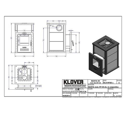 Дровяная печь для бани Klover KLV RT 20