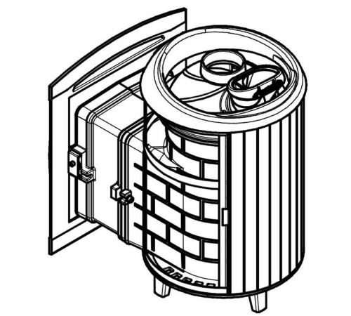 Печь банная Атмосфера L с комбинированной облицовкой