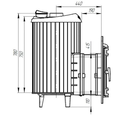 Печь банная Атмосфера L ламели "Окаменевшее дерево" наборные
