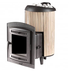 Печь банная Атмосфера L ламели "Окаменевшее дерево" перенесенный рисунок