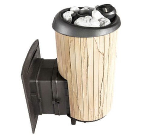 Печь банная Атмосфера XL ламели Окаменевшее дерево наборные