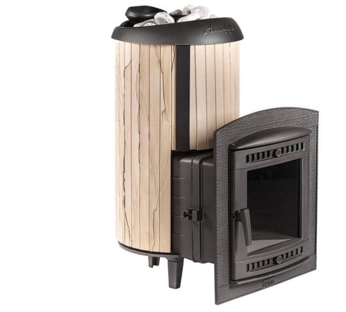 Печь банная Атмосфера XL ламели Окаменевшее дерево наборные