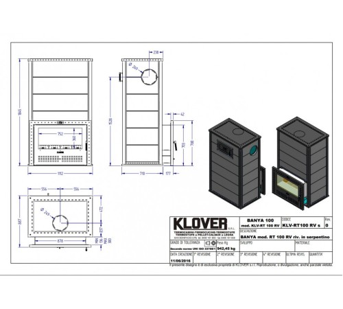 Дровяная печь для бани Klover KLV RT 100 RV