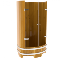 Душевая кабина Bentwood из натуральной лиственницы со стеклянными дверцами