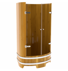 Душевая кабина Bentwood из натуральной лиственницы со стеклянными дверцами