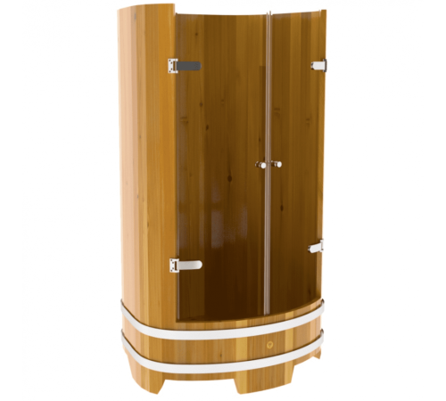 Душевая кабина Bentwood из натуральной лиственницы со стеклянными дверцами