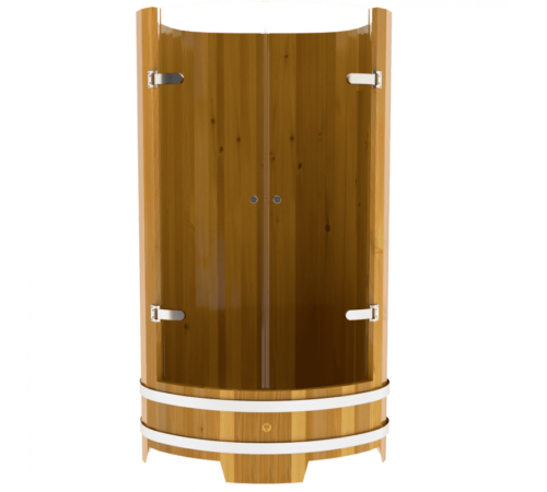 Душевая кабина Bentwood из натуральной лиственницы со стеклянными дверцами