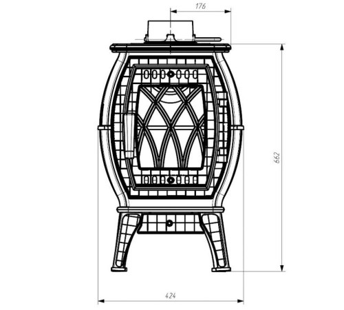 Отопительная печь-камин ПроМеталл "Бахта"