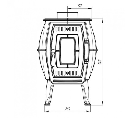 Отопительная печь-камин ПроМеталл "Бахтинка"