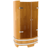 Душевая кабина Bentwood сращенные ламели натуральной лиственницы со стеклянными дверцами