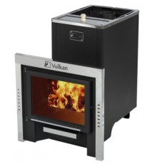 Печь для бани Вулкан Эльбрус 20 с баком Панорама
